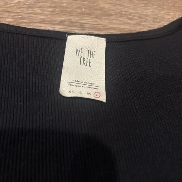 We The Free On Rewind Jersey Knit Top Black Large Tiered Ruffle Sleeve - Picture 5 of 7